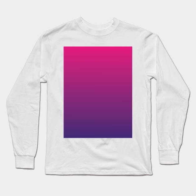 Magenta Pink to Dark Purple Ombre Fade Sunset Gradient Long Sleeve T-Shirt by squeakyricardo